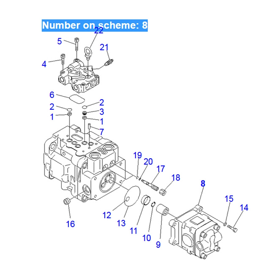 Per Komatsu Exavator PC40MR-1 PC40MRX-1 PC45MR-1 PC45MRX-1 Pompa pilota 708-3S-04531